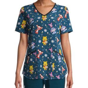 NWT Scrubstar Disney Pooh "Bee My Hunny" V-Neck Print Scrub Top (Size 3X)